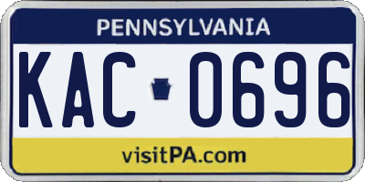 PA license plate KAC0696