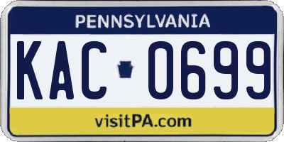 PA license plate KAC0699