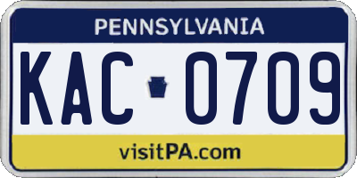 PA license plate KAC0709