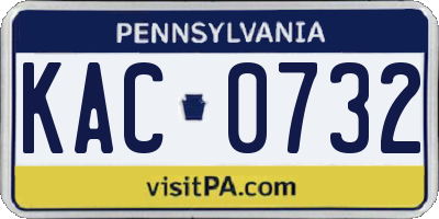 PA license plate KAC0732