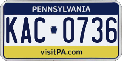 PA license plate KAC0736