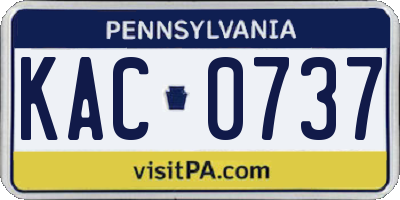PA license plate KAC0737