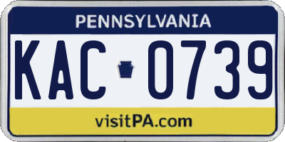 PA license plate KAC0739