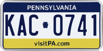 PA license plate KAC0741