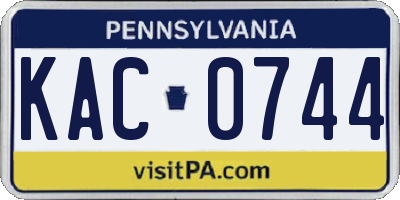 PA license plate KAC0744
