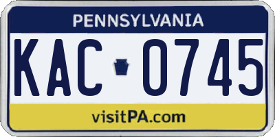 PA license plate KAC0745