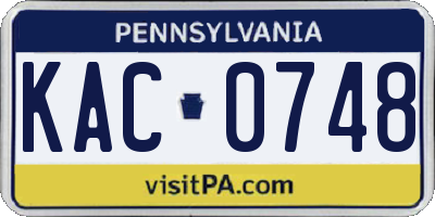 PA license plate KAC0748