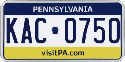 PA license plate KAC0750
