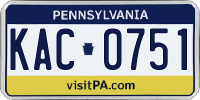 PA license plate KAC0751