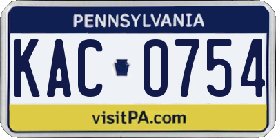 PA license plate KAC0754