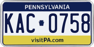 PA license plate KAC0758