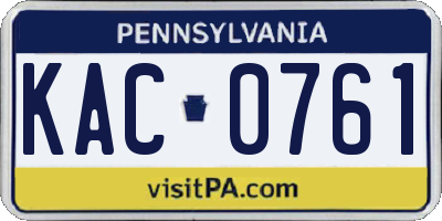 PA license plate KAC0761
