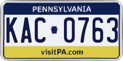 PA license plate KAC0763
