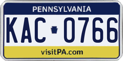 PA license plate KAC0766
