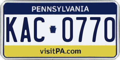PA license plate KAC0770