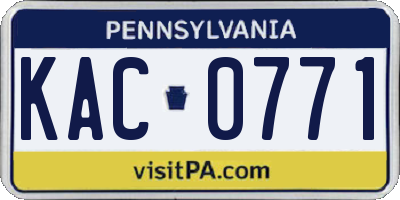 PA license plate KAC0771