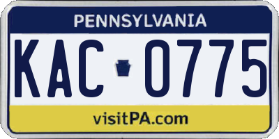 PA license plate KAC0775