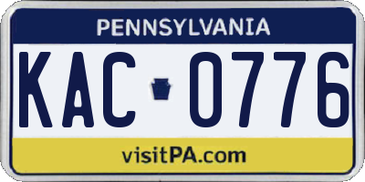 PA license plate KAC0776