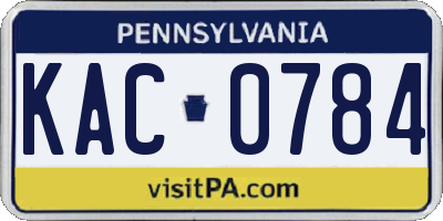 PA license plate KAC0784