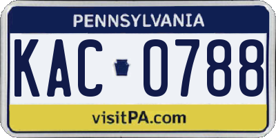 PA license plate KAC0788