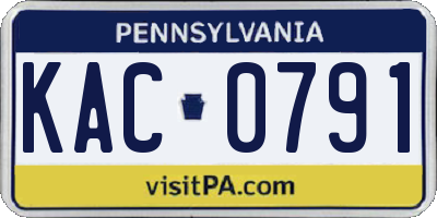 PA license plate KAC0791
