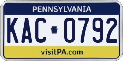 PA license plate KAC0792