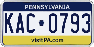 PA license plate KAC0793