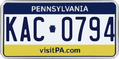 PA license plate KAC0794