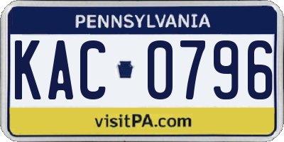 PA license plate KAC0796