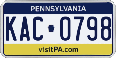 PA license plate KAC0798
