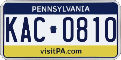PA license plate KAC0810