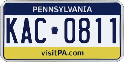 PA license plate KAC0811