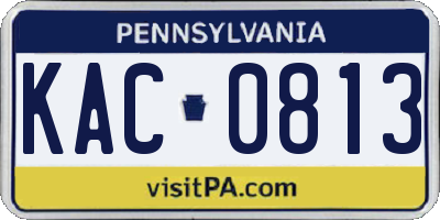 PA license plate KAC0813
