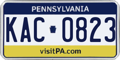 PA license plate KAC0823