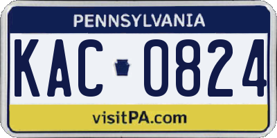 PA license plate KAC0824