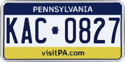 PA license plate KAC0827