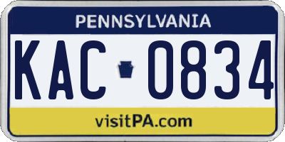 PA license plate KAC0834
