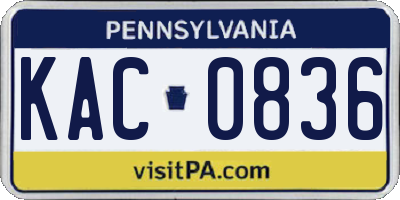 PA license plate KAC0836