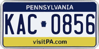 PA license plate KAC0856