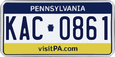 PA license plate KAC0861