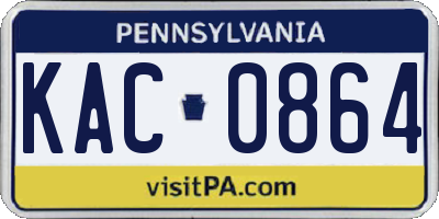 PA license plate KAC0864