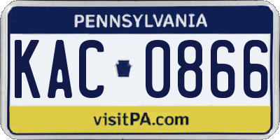 PA license plate KAC0866