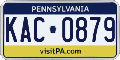 PA license plate KAC0879
