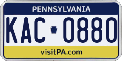 PA license plate KAC0880