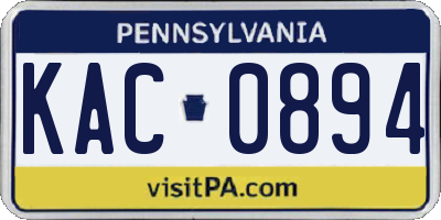 PA license plate KAC0894