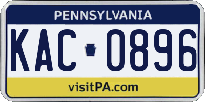PA license plate KAC0896