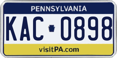 PA license plate KAC0898