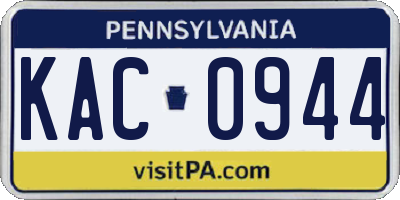 PA license plate KAC0944
