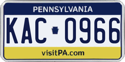 PA license plate KAC0966