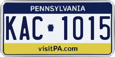 PA license plate KAC1015